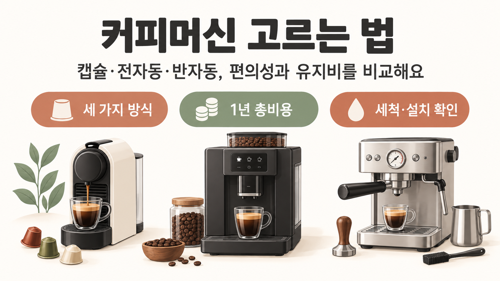커피머신 고르는 법: 캡슐·전자동·반자동·유지비