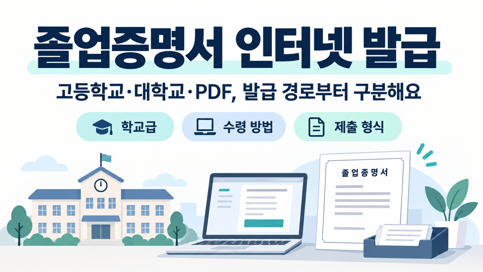 졸업증명서 인터넷 발급: 고등학교·대학교·PDF