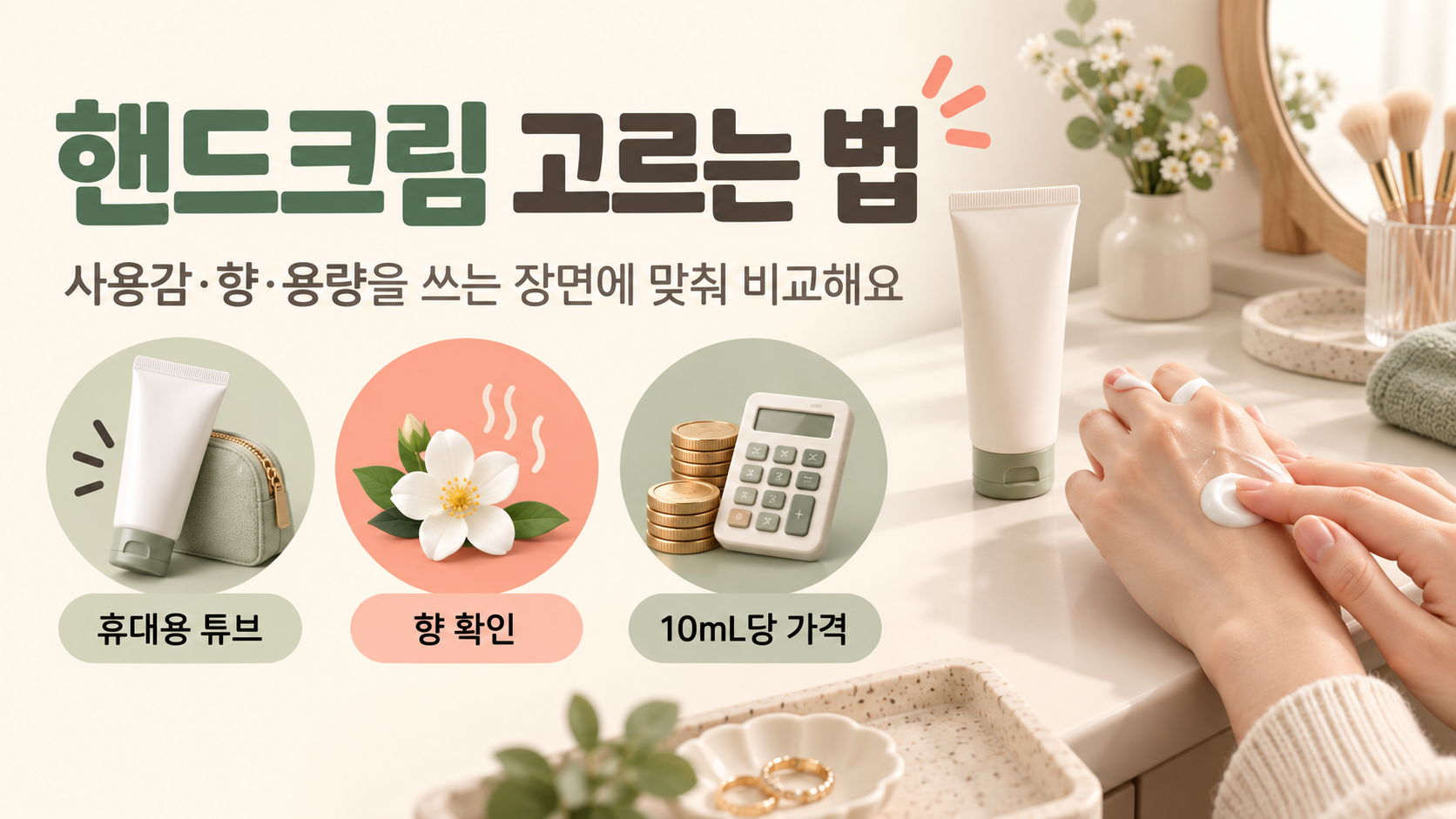 핸드크림 고르는 법: 사용감·향·용량·가격 비교
