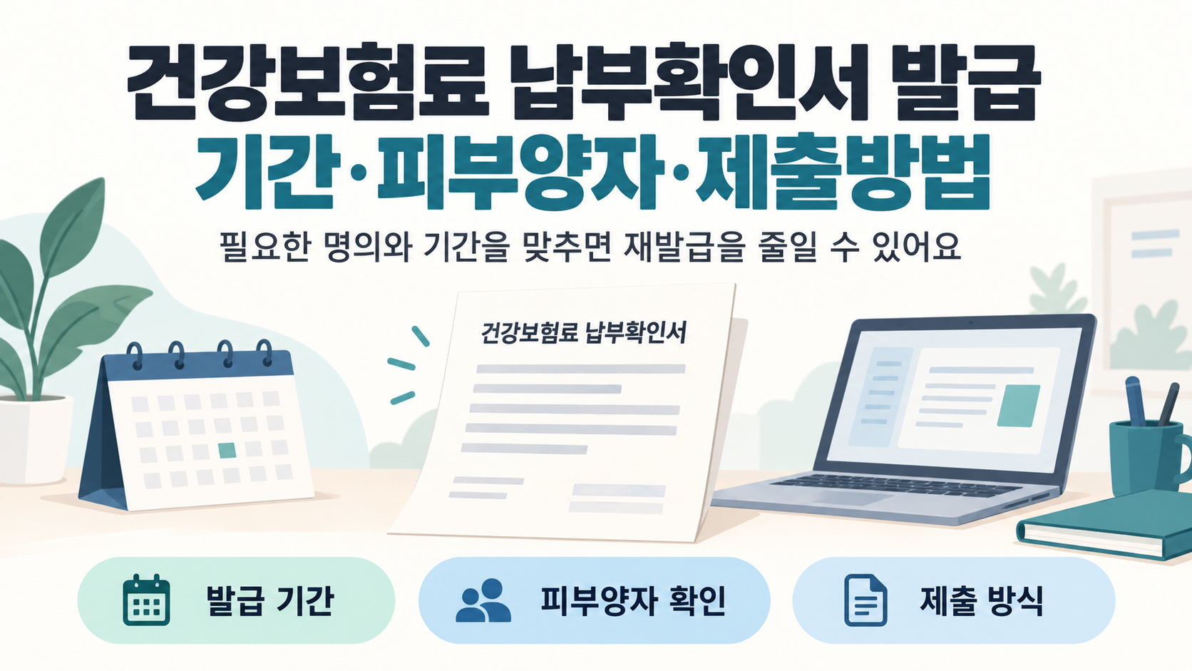 건강보험료 납부확인서 발급: 기간·피부양자·제출방법