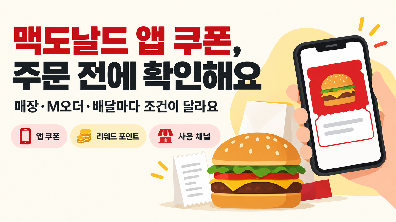 맥도날드 앱 쿠폰 쓰는 법: 매장·M오더·리워드 확인