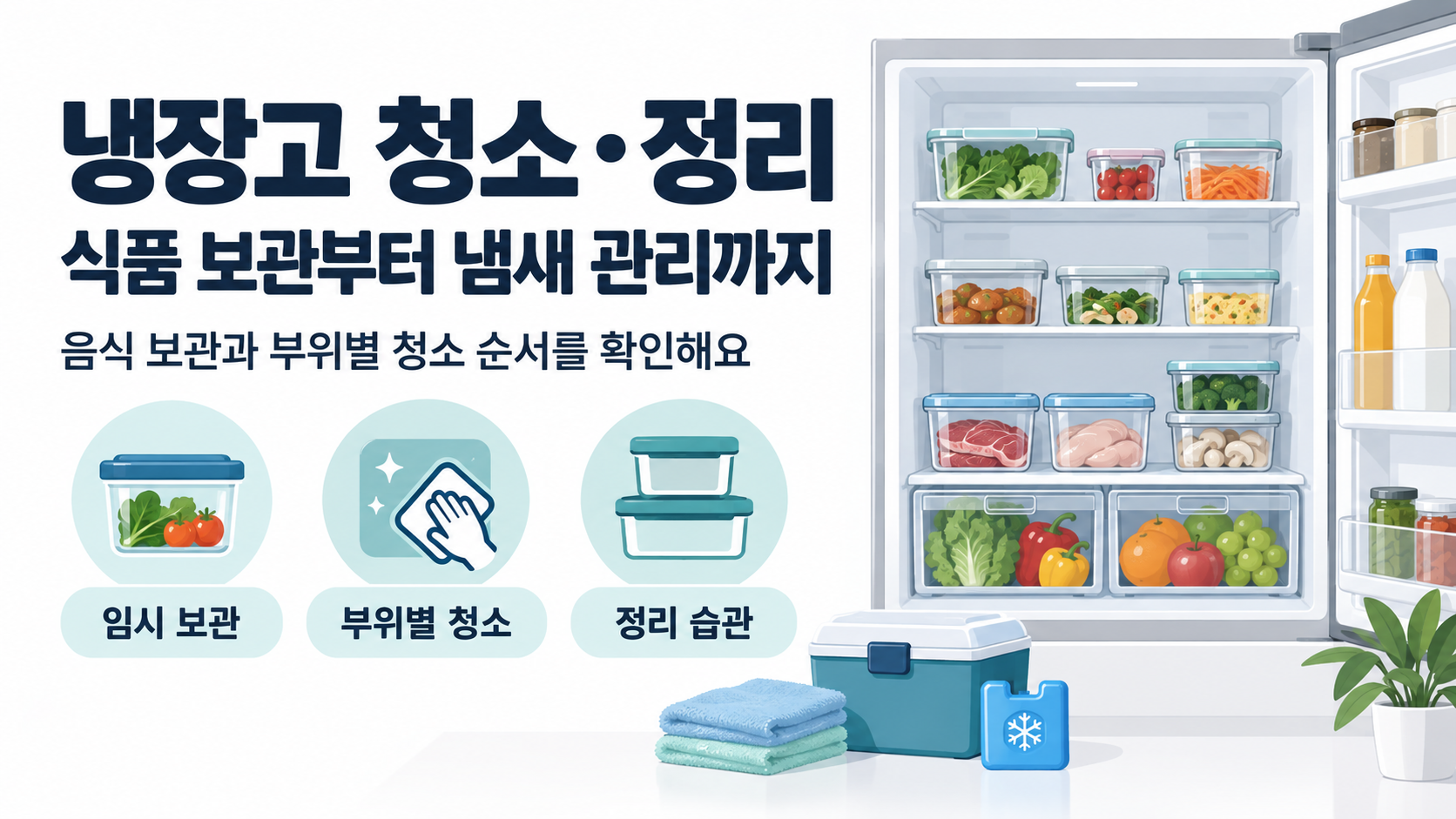 냉장고 청소·정리: 식품 보관부터 냄새 관리까지