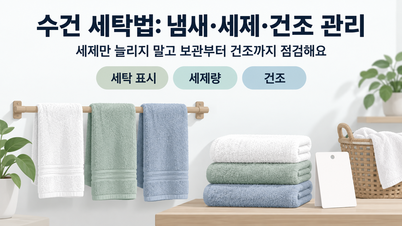 수건 세탁법: 냄새·세제·건조 관리