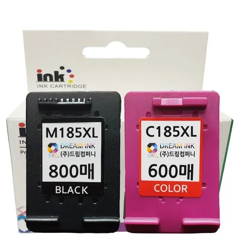 4배대용량 INK- M185 C185 (검정+컬러)XL 세트 삼성 SL-J1680 J1683 J1655 SL-J1770W 1780DW