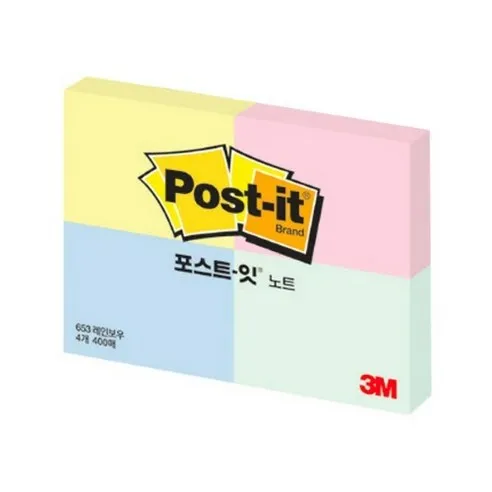 3M 포스트잇 4패드 미니 노트 653-4 (51mmx38mm)