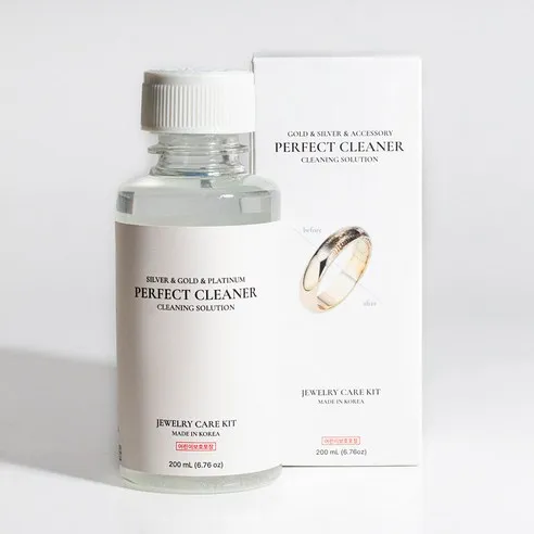 솔앤솔 올인원 금 은 퍼펙트 클리너 200ml + 핀셋 + 폴리싱천 세트