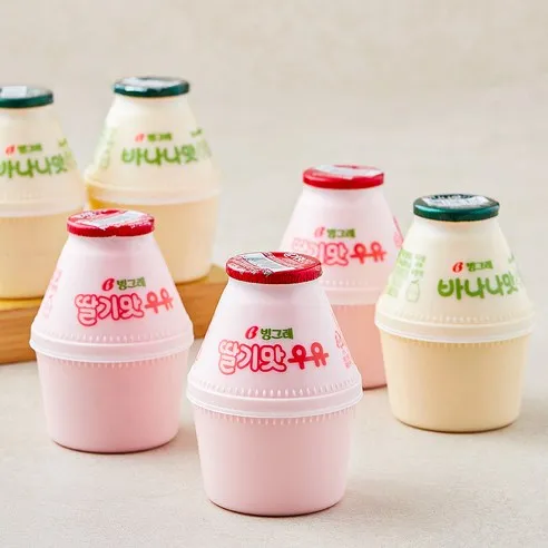바나나맛우유 240ml x 3개입 + 딸기맛우유 240ml x 3개입 세트