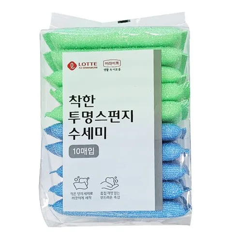 롯데이라이프 착한 투명스펀지 수세미