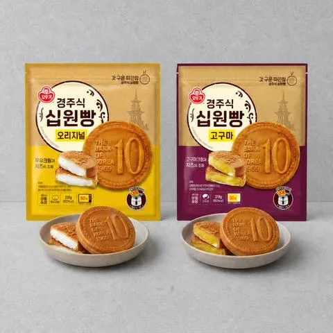 [오뚜기] 경주식 십원빵 (53g X 6개) 2종 (택1) - 마켓컬리