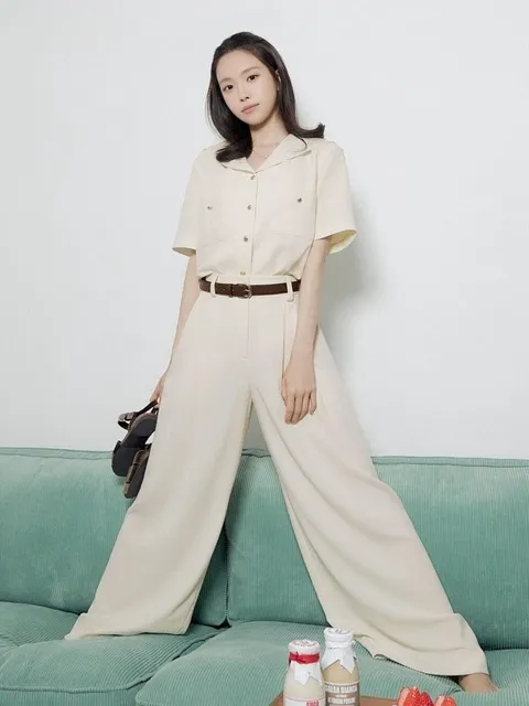 하이 웨이스트 투턱 와이드 팬츠 GS5A0SLJ72