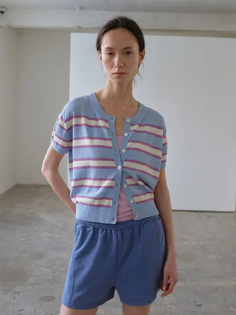 Ash Stripe Cardigan (Blue)