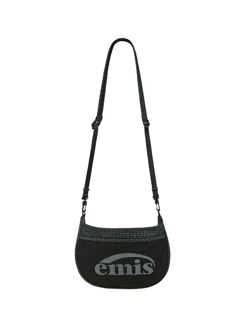 PACKABLE CHECK CROSSBODY BAG-BLACK