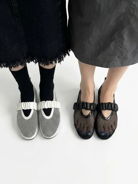 Mesh Shirring Strap Flat_2Color