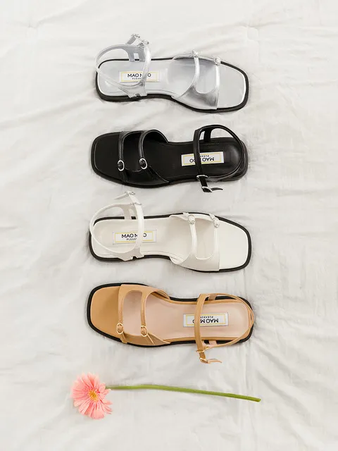 Hoi 호이 더블 버클 플랫형 샌들_4color 2cm