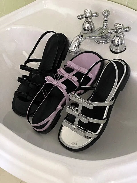 3Ribbon (W round) strap Sandal _8color