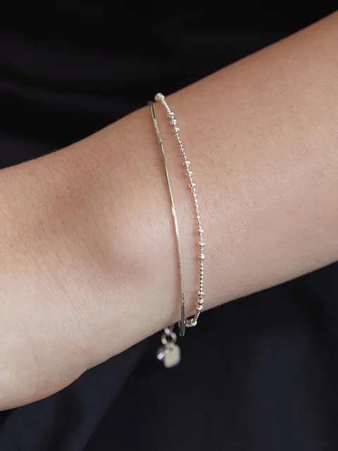 (실버925) 볼 앤 스네이크 레이어드 팔찌 BR1807