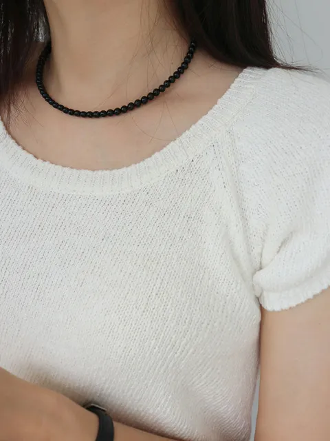 Silver 925 오닉스 블랙 목걸이 5mm