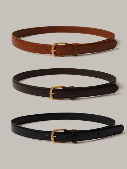 Hide Gold buckle Belt - 3 color