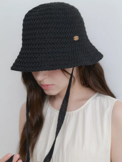 string mesh bucket hat (C077_black)