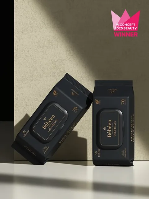 베베앙 82gsm 골드블랙 두꺼운 프리미엄 물티슈 캡형 70매 20팩