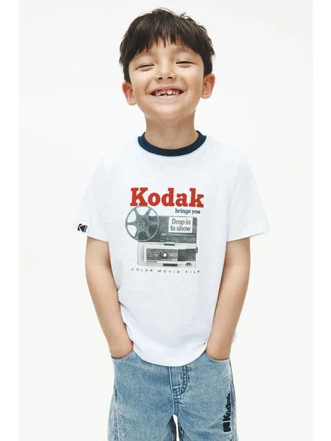 프린트 티셔츠 루즈핏 라이트 그레이 멜란지/Kodak 1345462002