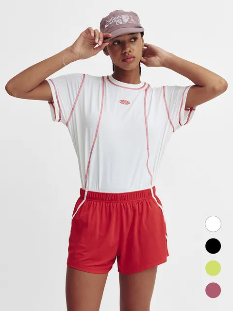 Sports Fit Contrast Stitch Short Sleeve T Shirt