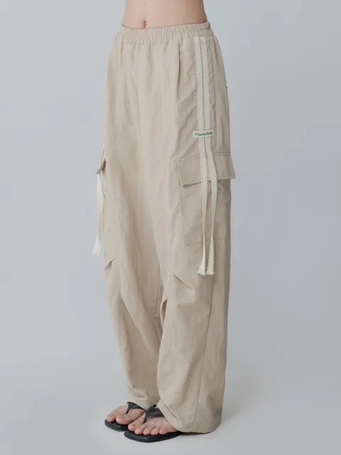 PINTUCK TAPING CARGO PANTS_BEIGE