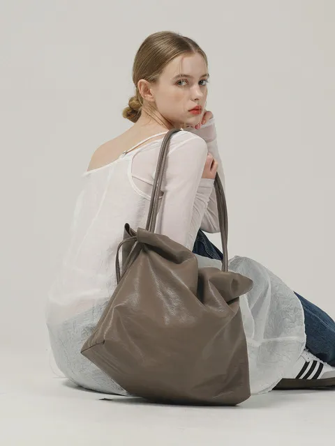 TRM Recycle Leather Soft Slouch Bag T55P
