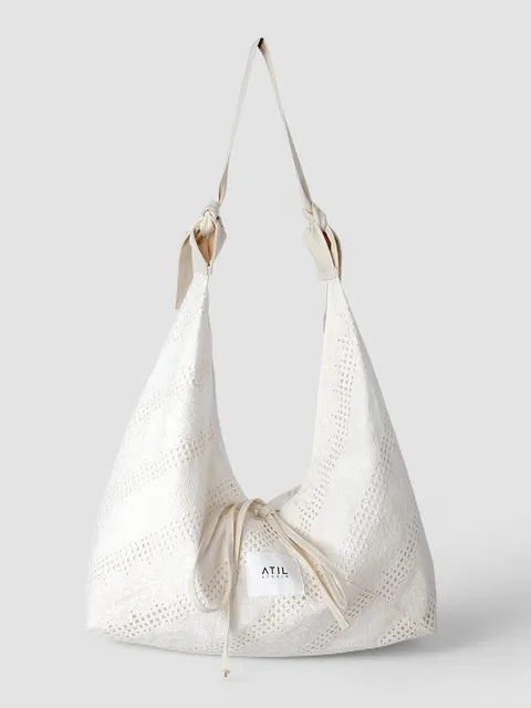 Draped Objet Shoulder Bag _ Beige