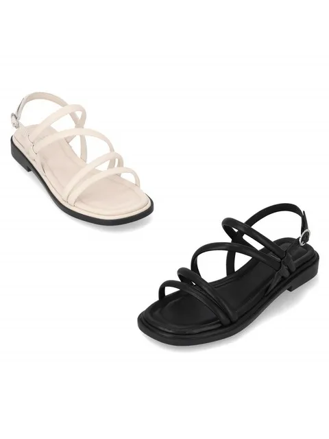 마쯔 여성 볼륨 스트랩 플랫 샌들 2cm LCWW58M626