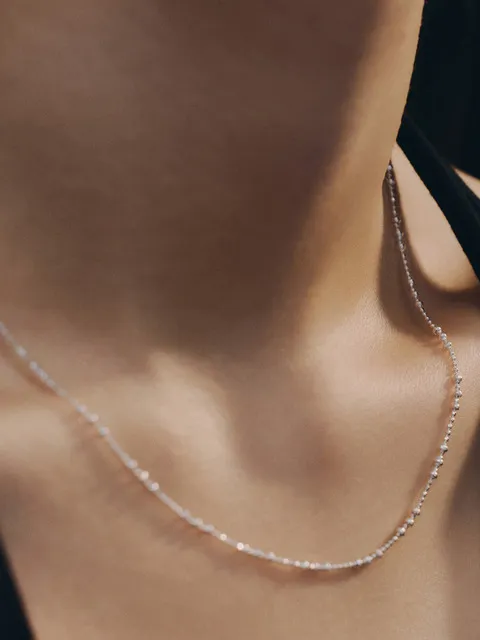 (silver 925) Gleamy pebble necklace