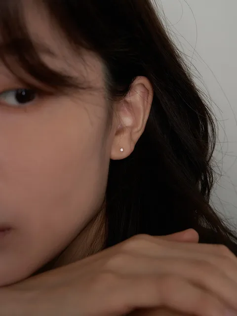 14K Mini Cubic Earring