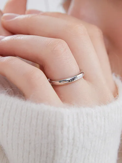 샴페인 풀문 NEW 실버(W) 유광 슬림 반지 S HL2R58229W9