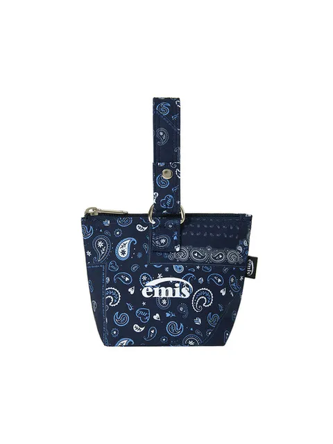 PAISLEY MINI POUCH-NAVY