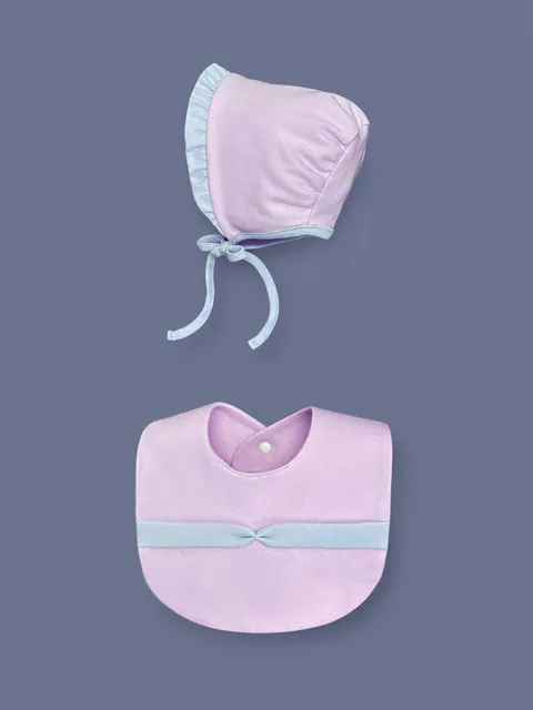 Eentsy Weentsy Bonnet&Bib SET (Baby Pink)