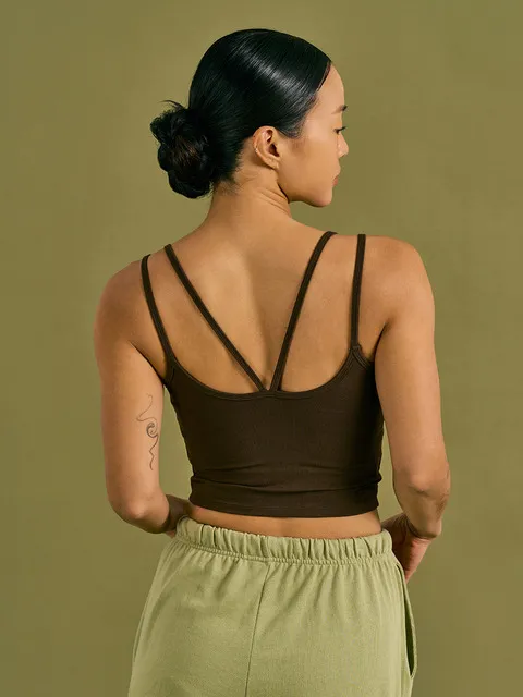Velina Strap Bra Top (Brown)