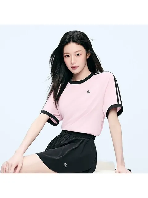 메쉬 트랙라인 루즈핏 숏슬리브 (XFL1QS1103)