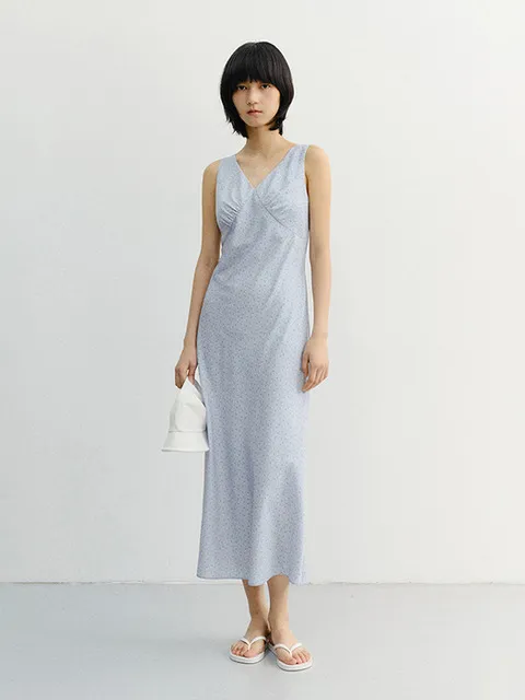 SLEEVELESS PATTERNED DRESS SOFT BLUE_UDDR6B224B1
