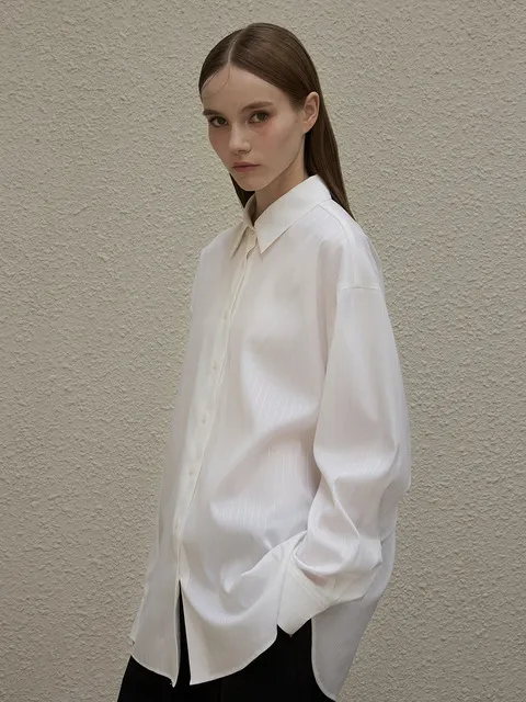 Stripe basic shirts White