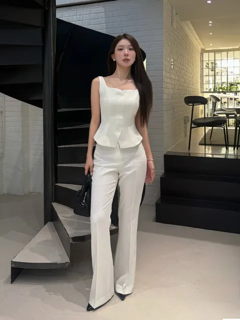 Cora Bootcut Pintuck Pants (2 Color)