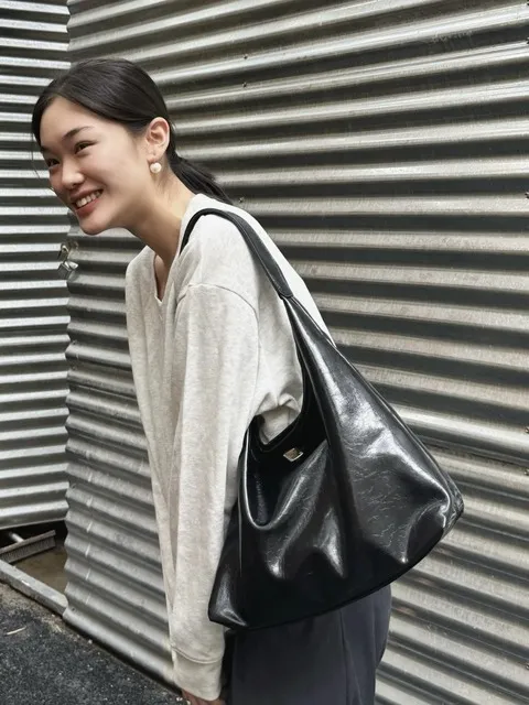 Wax Hobo Bag - Black
