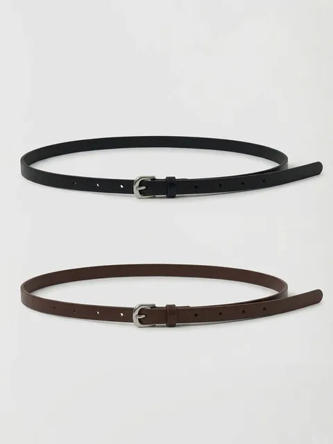 1.5cm slim cow Leather Belt (2color)