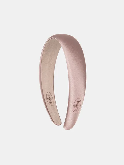 emboss logo satin hairband (H001_cocoa)