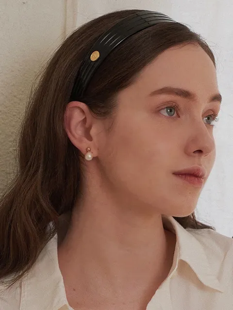Line Wide HairBand(Black)