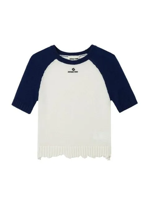 26SS 슈슈 통 로고 자수 컬러 블록 반팔 티셔츠 FSDFTO28 AZS001 WH101 WHITE DOM