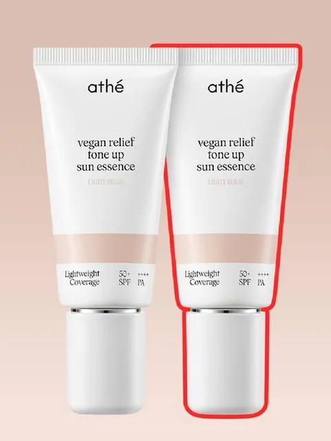 아떼 비건 릴리프 톤업 선에센스 라이트베이지 50ml x 2개 (SPF50+ PA++++)