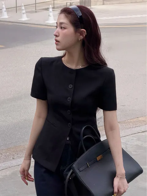 슬림 라인 하프 슬리브 자켓_2COLORS