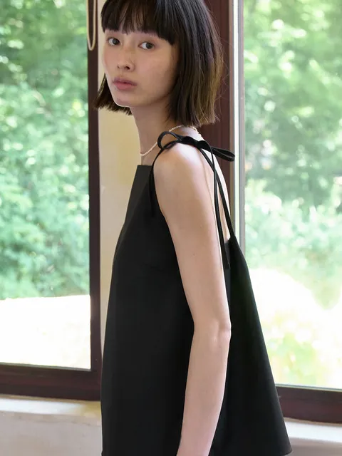 ouie367 shoulder string sleeveless (3colors)