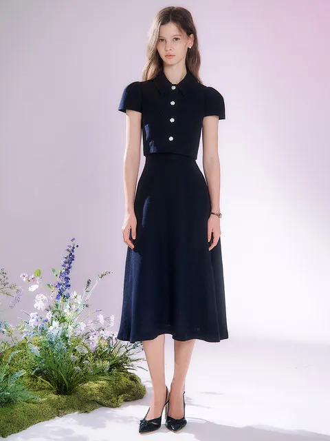Blue Laine tweed skirt (5colors)