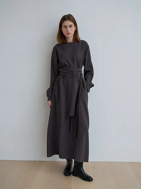 DUFF STRAP DRESS_charcoal